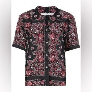 ALEXANDER WANG Bandana Print Silk Shirt In Black